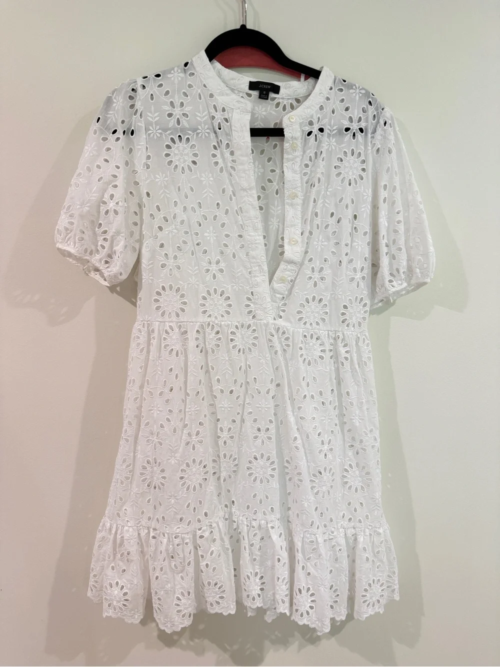 JCrew White Eyelet Floral Dress